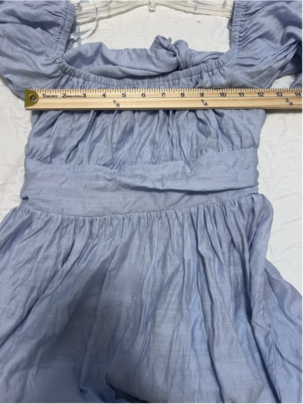 Women's Petal & Pup Mini Dress with Tie Back Size 4 Light Blue - Picture 4 of 5